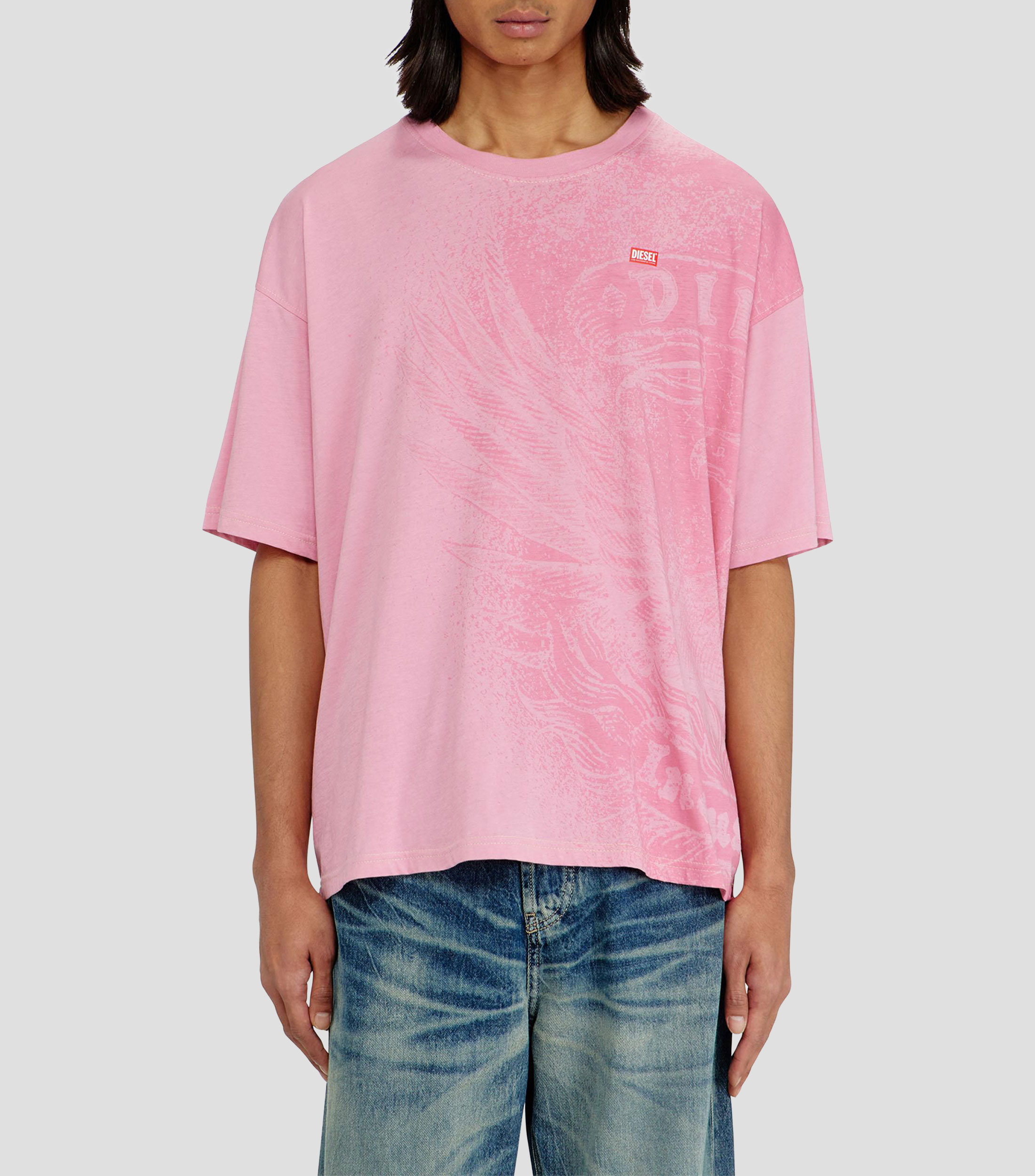 Playera cuello redondo manga corta estampada Hombre